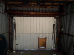 Inside of the main entrance tilt door.