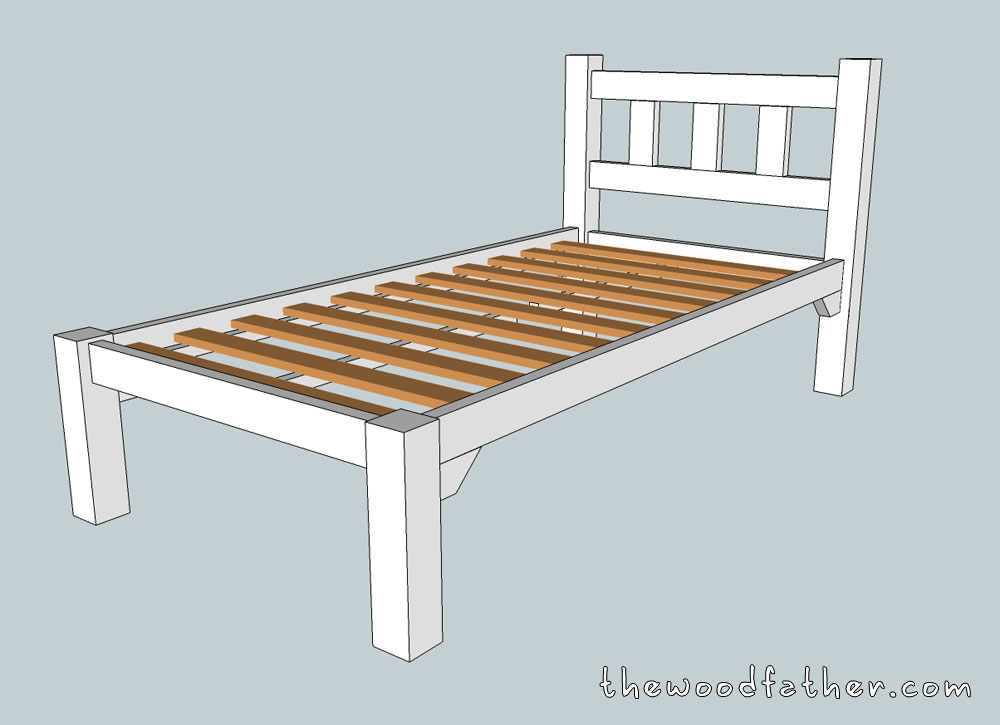 Single Bed Plans, Bed Frame Blueprints